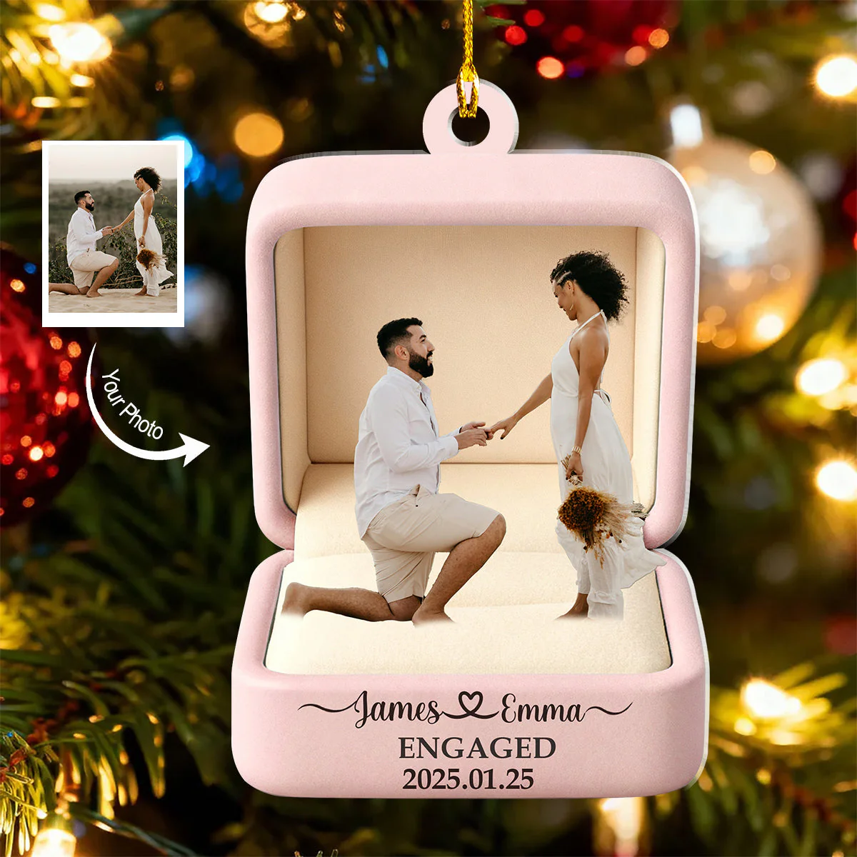 Custom Photo Ornament For Couples -Newlywed Gift - Image 2