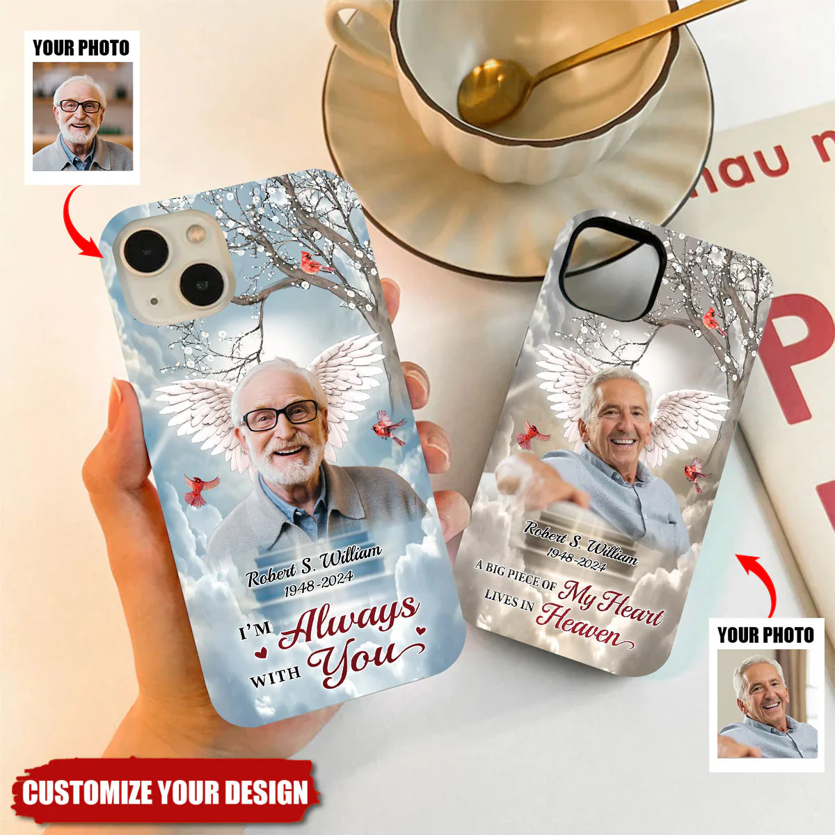 Custom Photo Memorial Personalized Clear Phone Case - Image 2