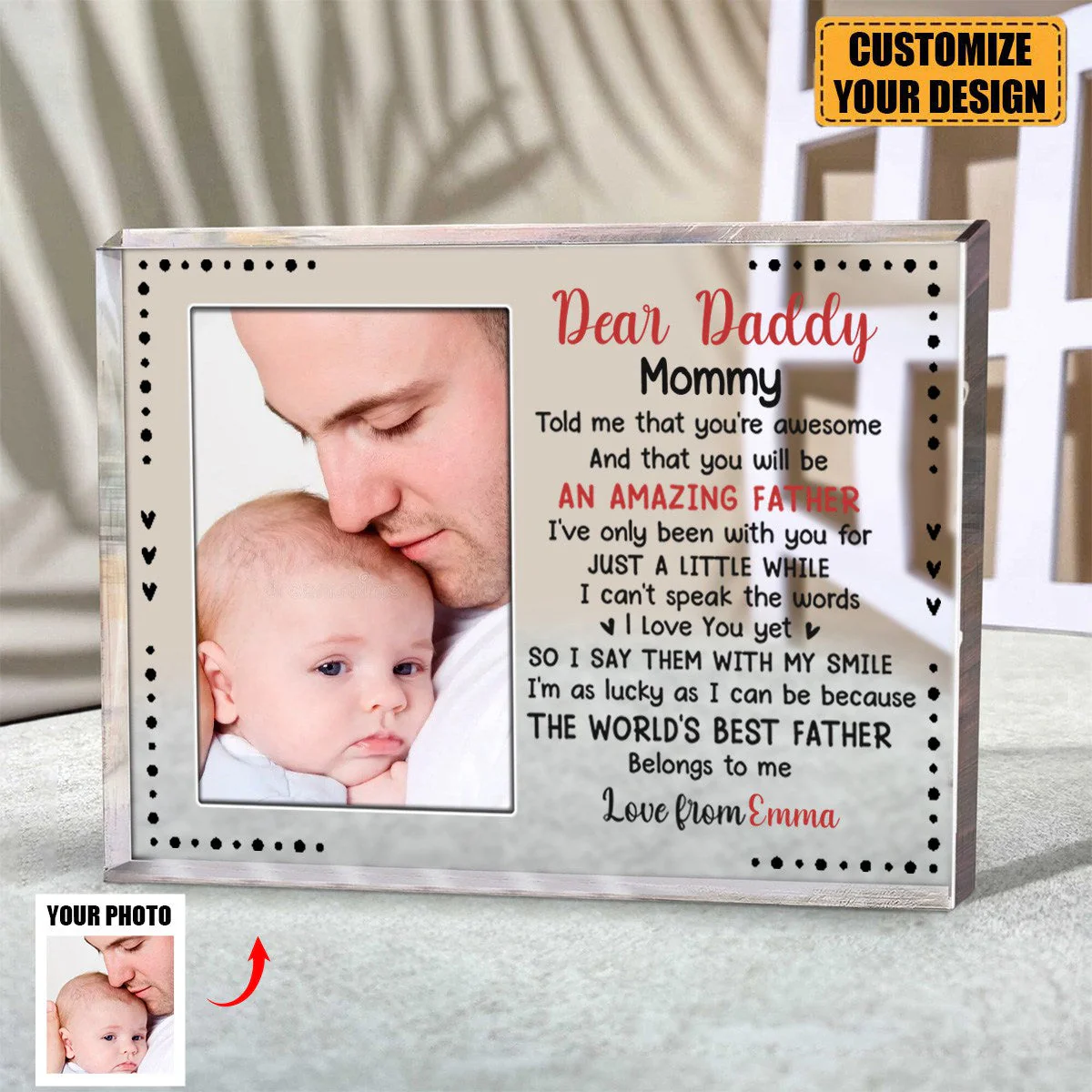 Custom Photo The World's Best Dad Mom - Family Personalized Plaque - Image 2