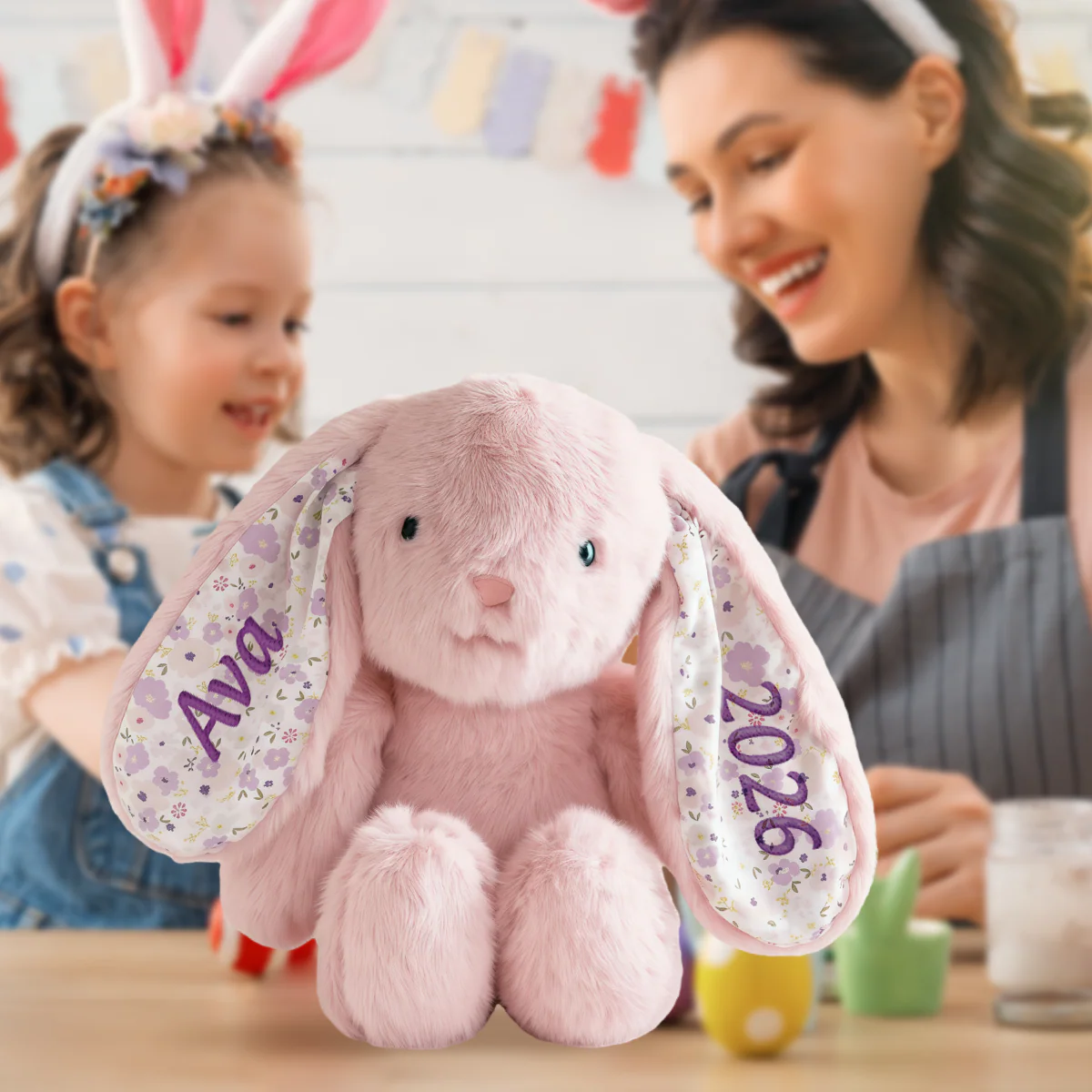 Plush Bunny with Name Embroidered,Easter Gift - Image 2