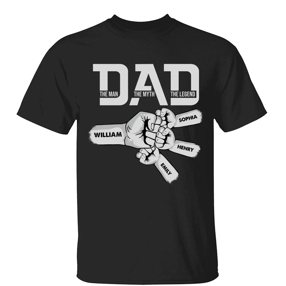 DAD The Man The Myth The Legend Fist Bump Personalized Shirt - Image 4