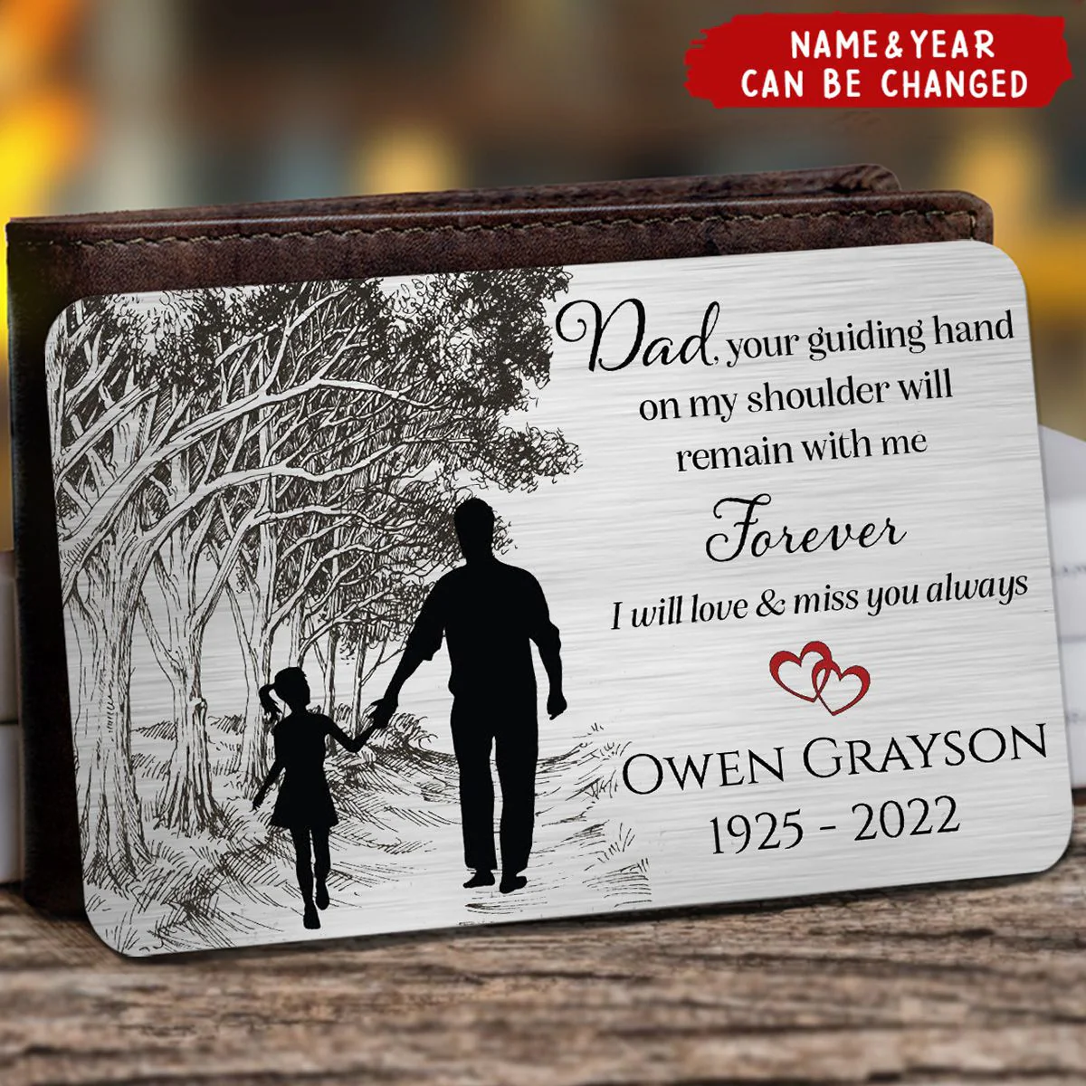 Remain With Me Forever - Personalized Memorial Wallet Card - Image 2
