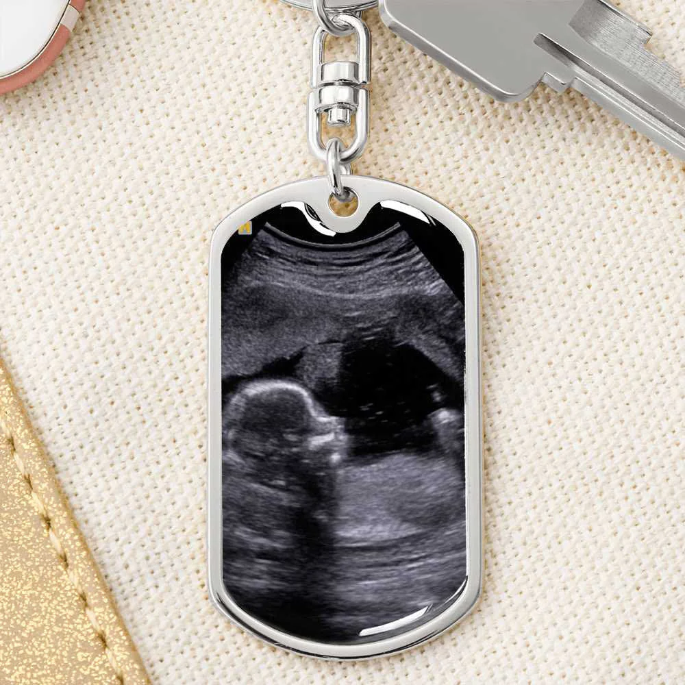 Daddy To Be Keepsake Gift From Baby Bump - Personalized Stainless Steel Keychain - Image 4