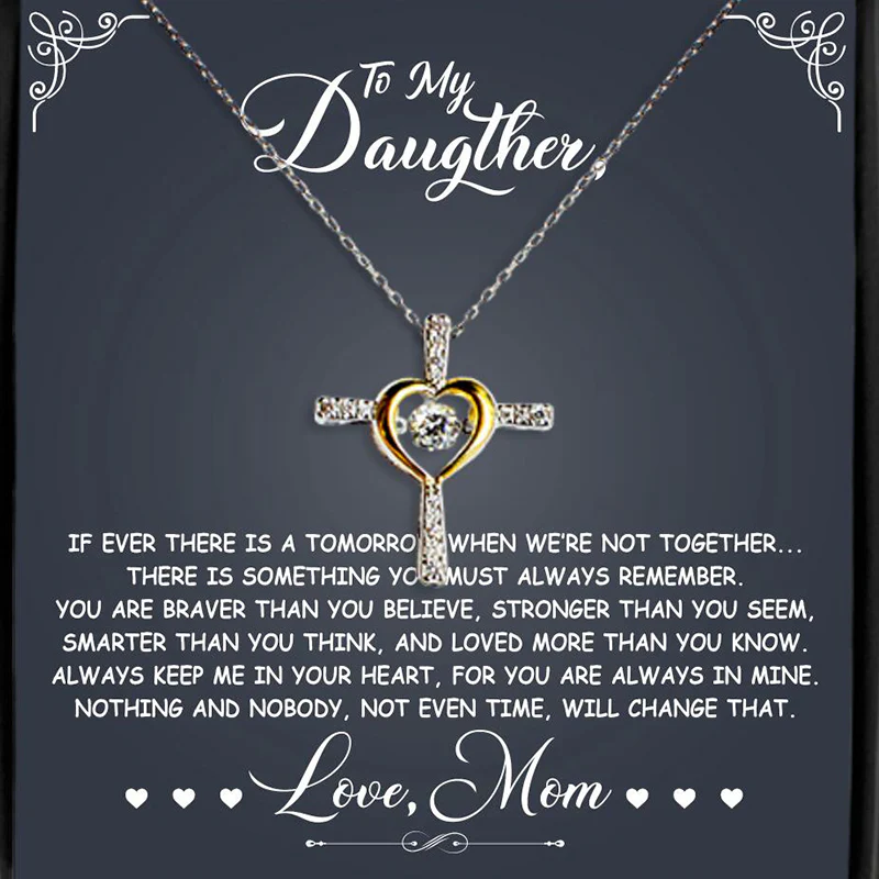 If Ever There Is A Tomorrow - Love Mom -Cross Necklace - Image 2