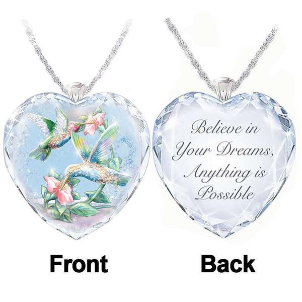 Elegant Hummingbird Crystal Pendant Ring for Women - Image 2