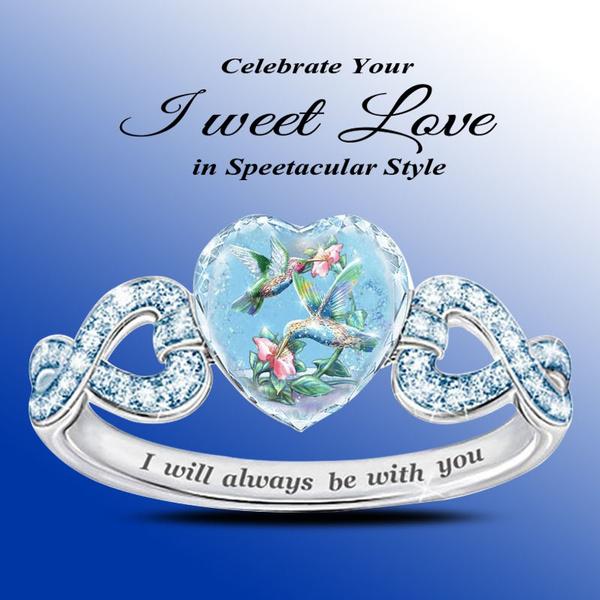 Elegant Hummingbird Crystal Pendant Ring for Women - Image 7