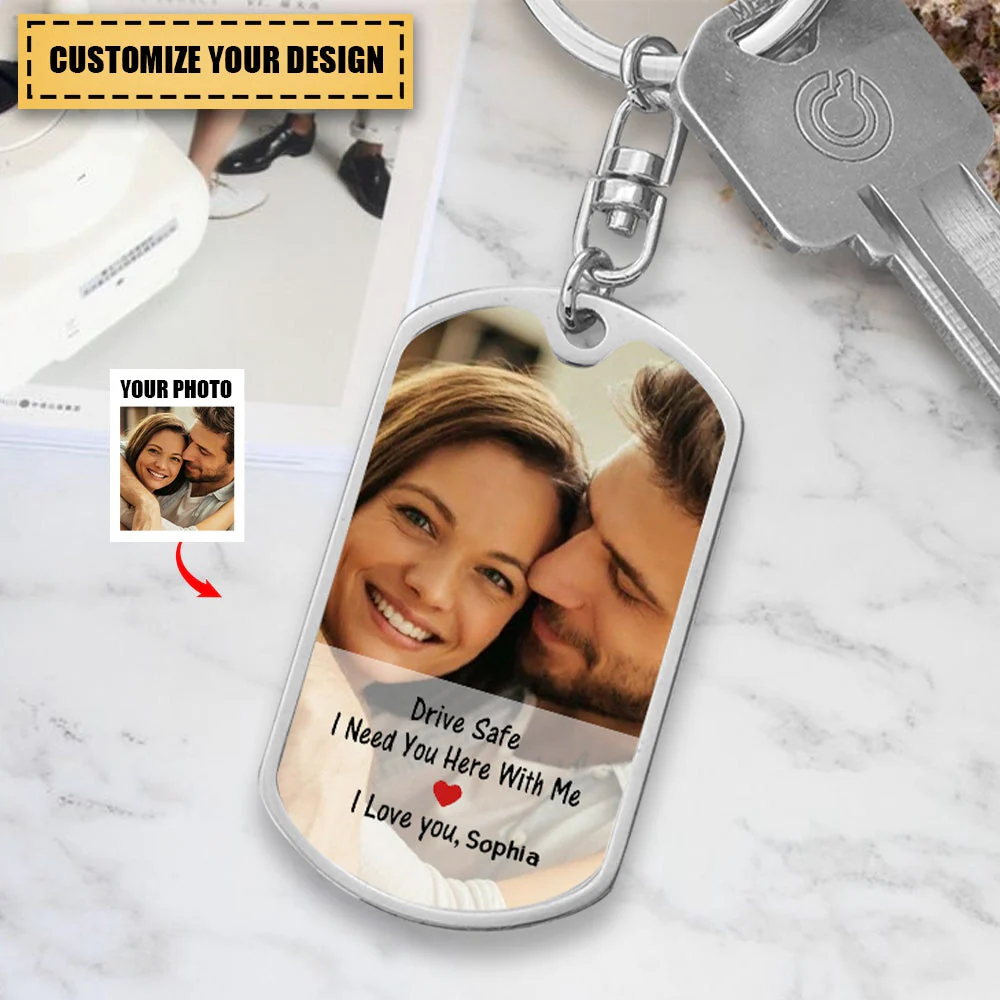 Drive Safe - Couple Personalized Custom Keychain-Gift For Husband,Boyfriend - Image 2