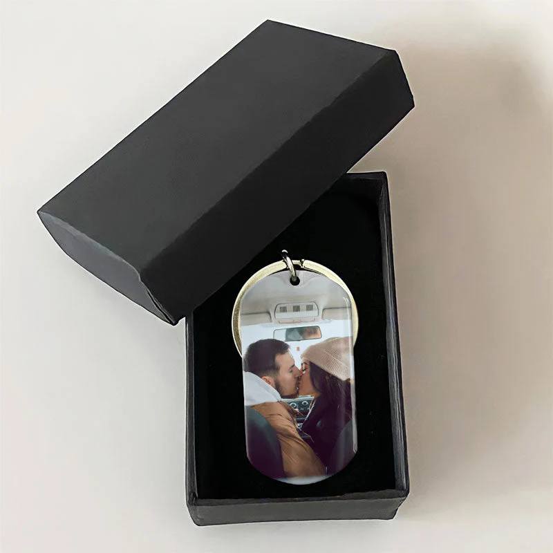 DRIVE SAFE I NEED YOU HERE, PERSONALIZED KEYCHAIN, ANNIVERSARY GIFTS FOR HIM, CUSTOM PHOTO - Image 3
