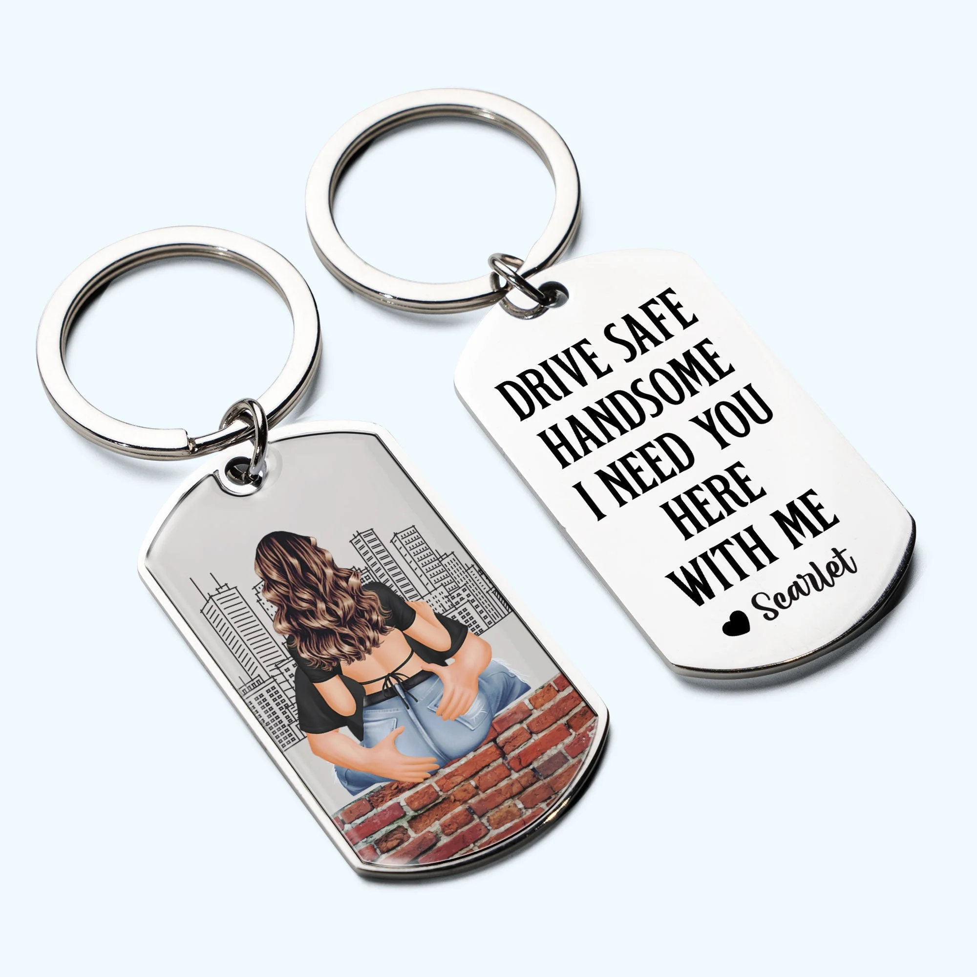 Drive Safe - Personalized Engraved Stainless Steel Keychain - Image 3