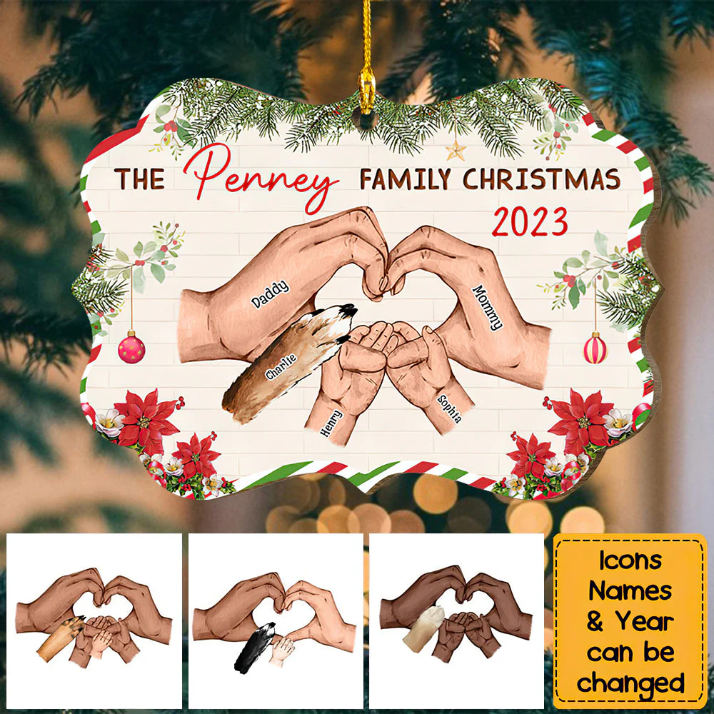 Family Hands Family Christmas Benelux Ornament - Image 2
