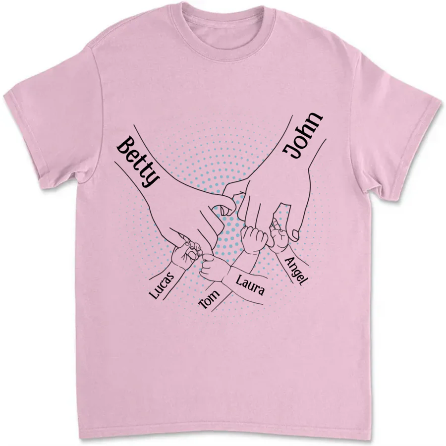 Family - Holding Mom And Dad's Hands, We Are Always By Your Side - Personalized Unisex T-shirt - Image 2