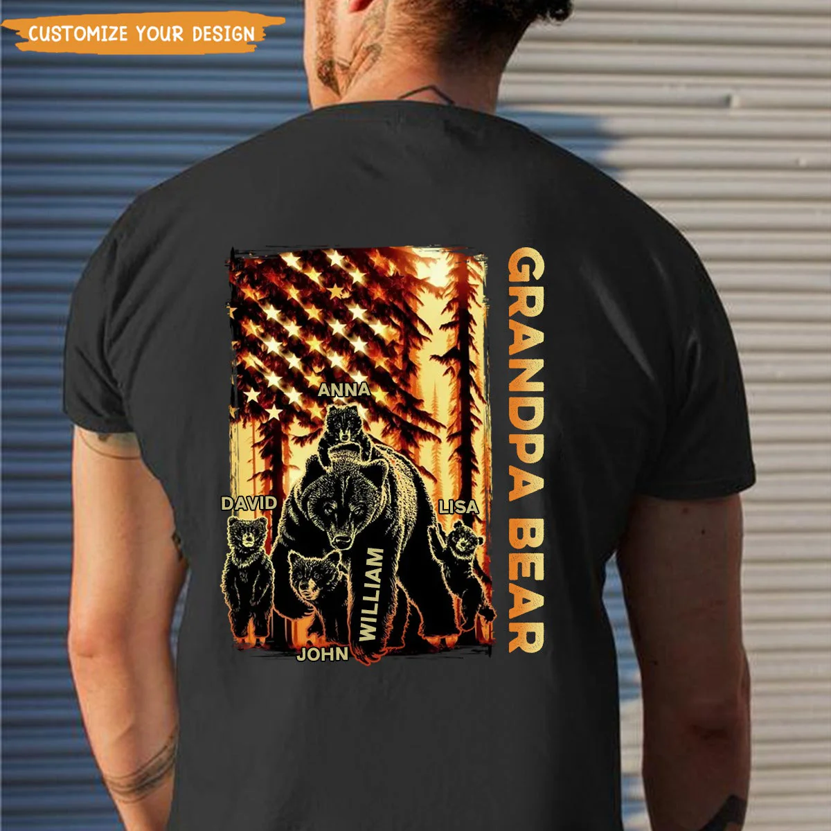 Father's Day Gift For Dad-Grandpa - Papa Bear Personalized Tshirt - Image 3