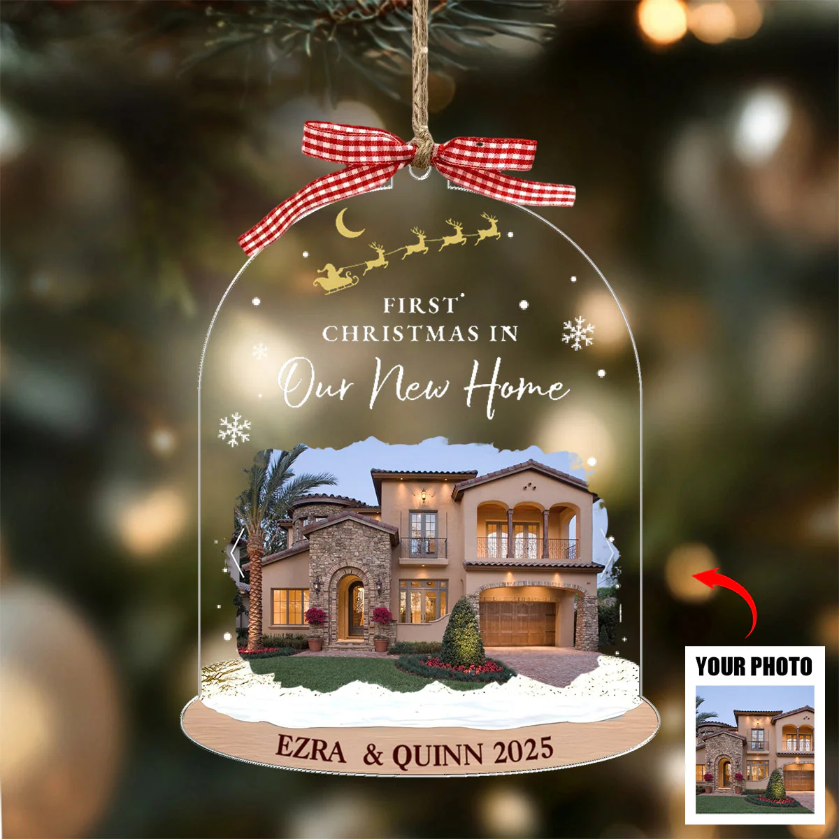 First Christmas In Our New Home - Personalized Acrylic Ornament - Image 2