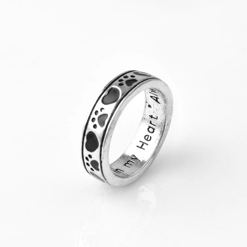Always by my side Forever in my Heart Dog Paw Ring - Image 3