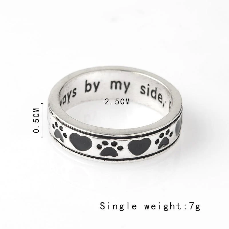 Always by my side Forever in my Heart Dog Paw Ring - Image 4