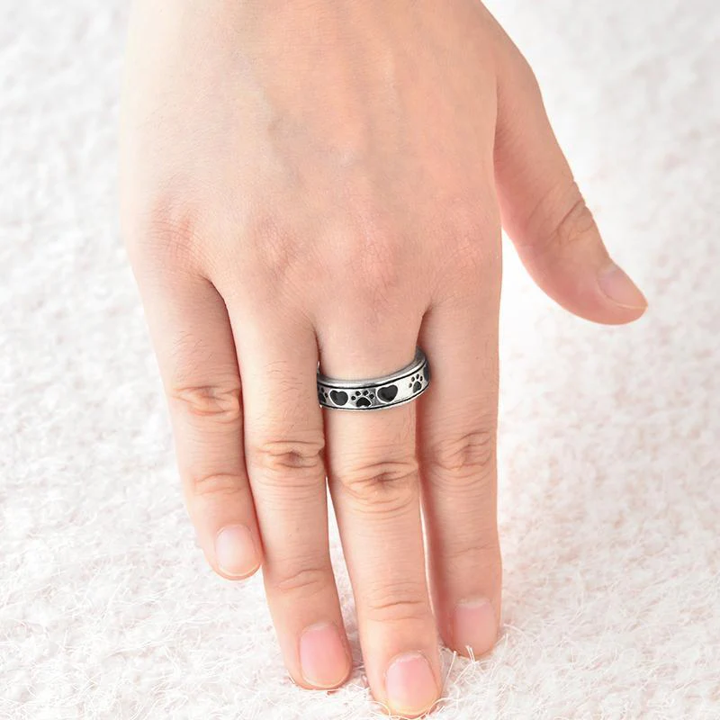 Always by my side Forever in my Heart Dog Paw Ring - Image 5
