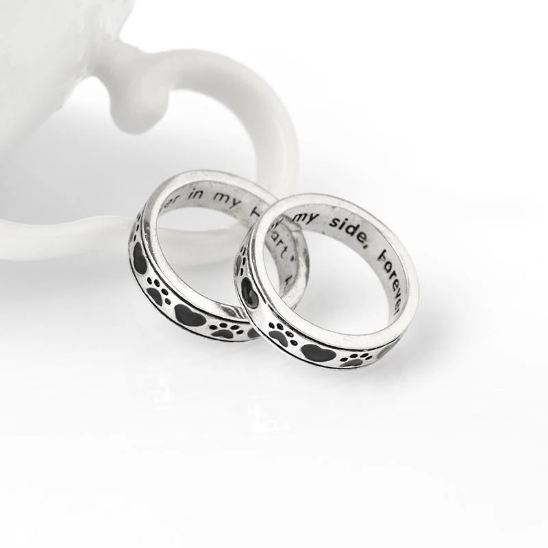Always by my side Forever in my Heart Dog Paw Ring - Image 6