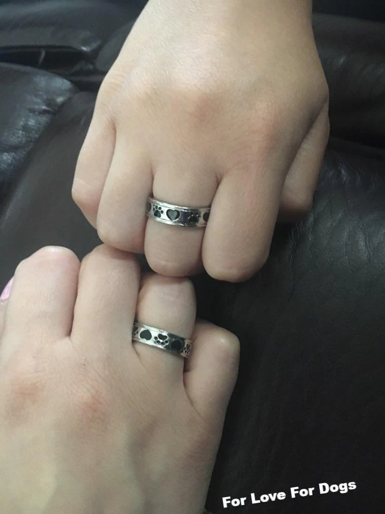 Always by my side Forever in my Heart Dog Paw Ring - Image 7