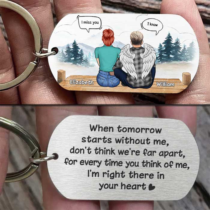 For Every Time You Think Of Me, I'm Right There In Your Heart - Personalized Keychain - Image 3