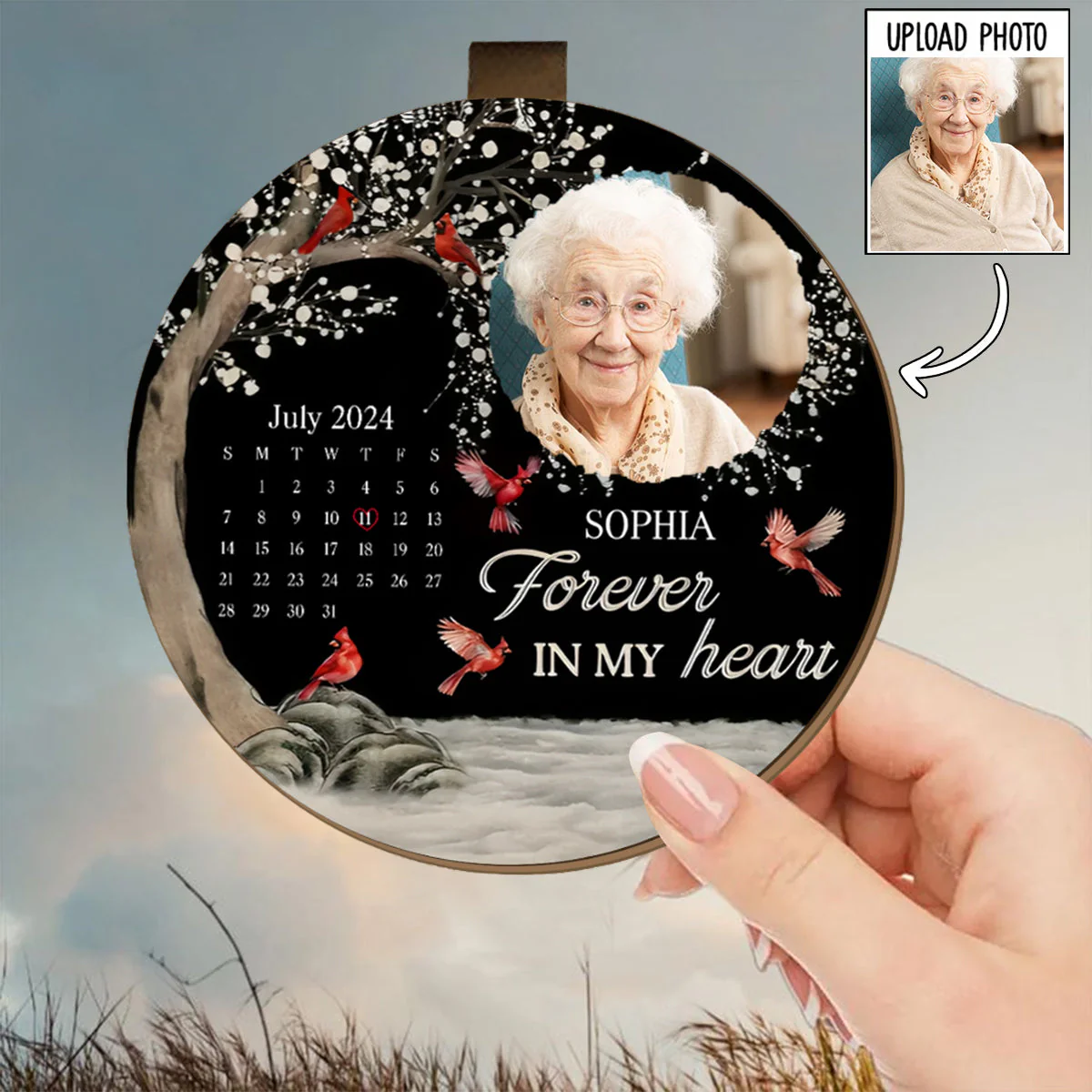 Forever in My Heart - Personalized Car Visor Clip - Image 2
