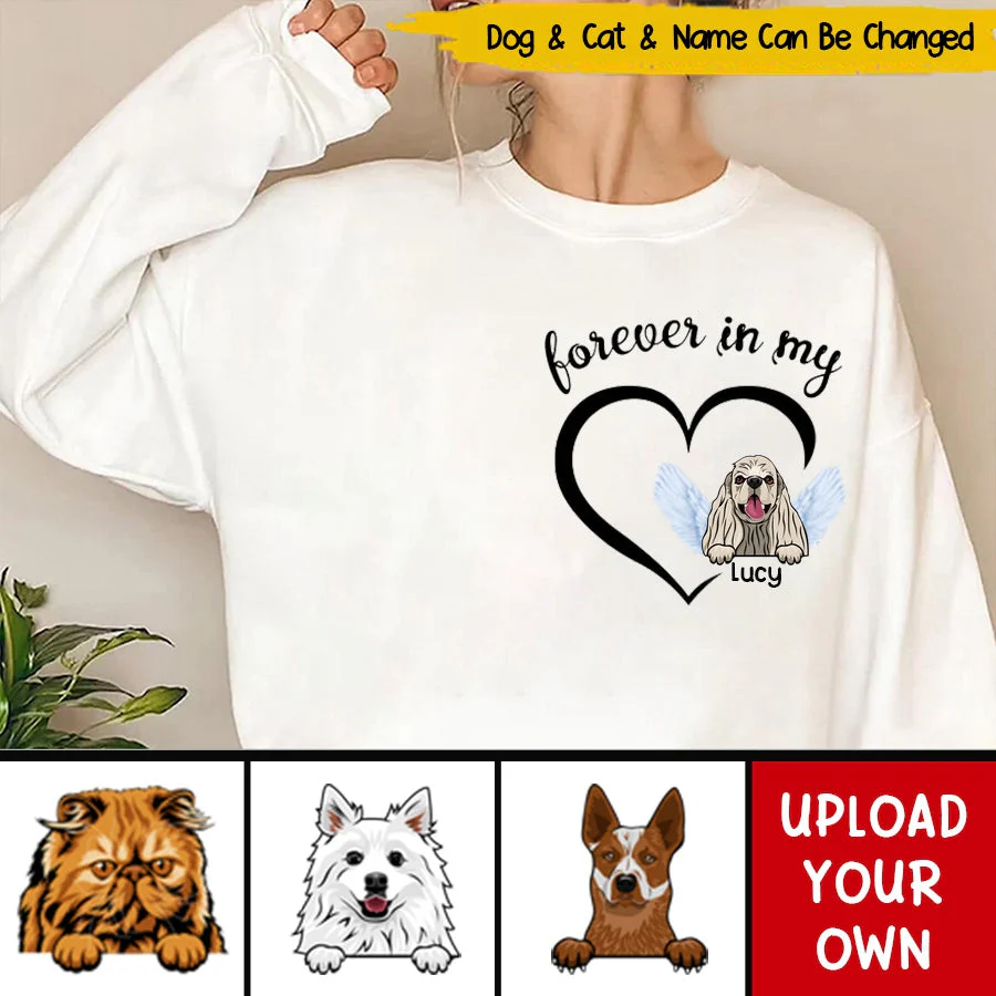 Forever In My Heart - Personalized Sweatshirt Gift For Pet Lover - Image 3