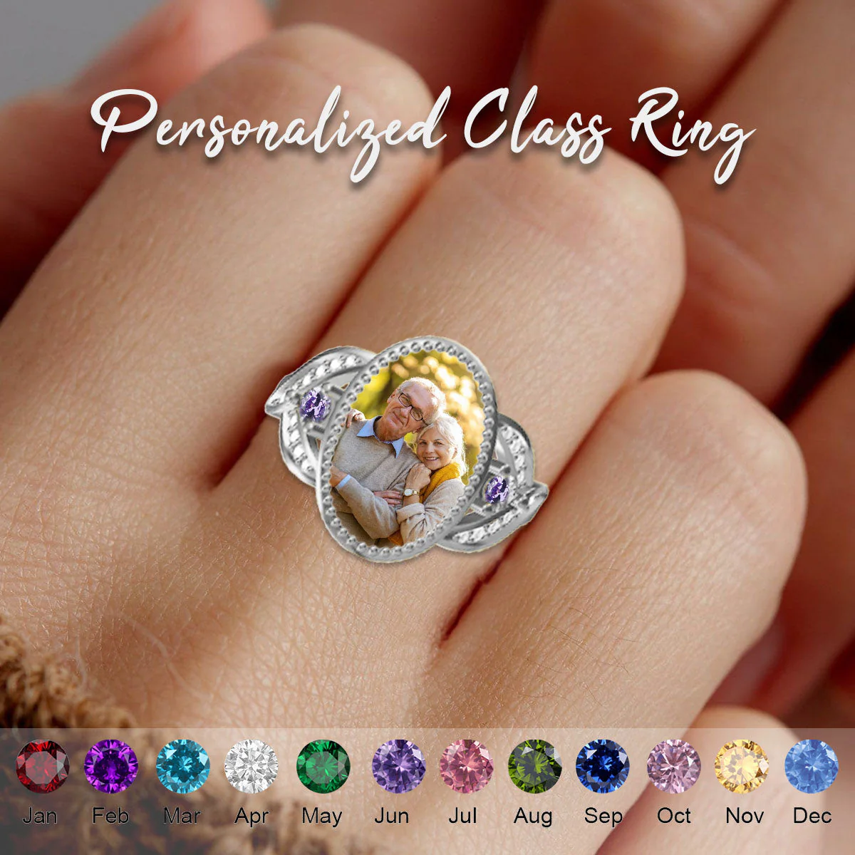 Forever Love - Custom Oval Photo Ring - Image 2