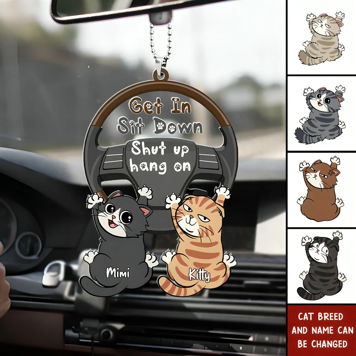 Funny Cat Personalized Gifts For Cat Lover Car Ornament - Image 2