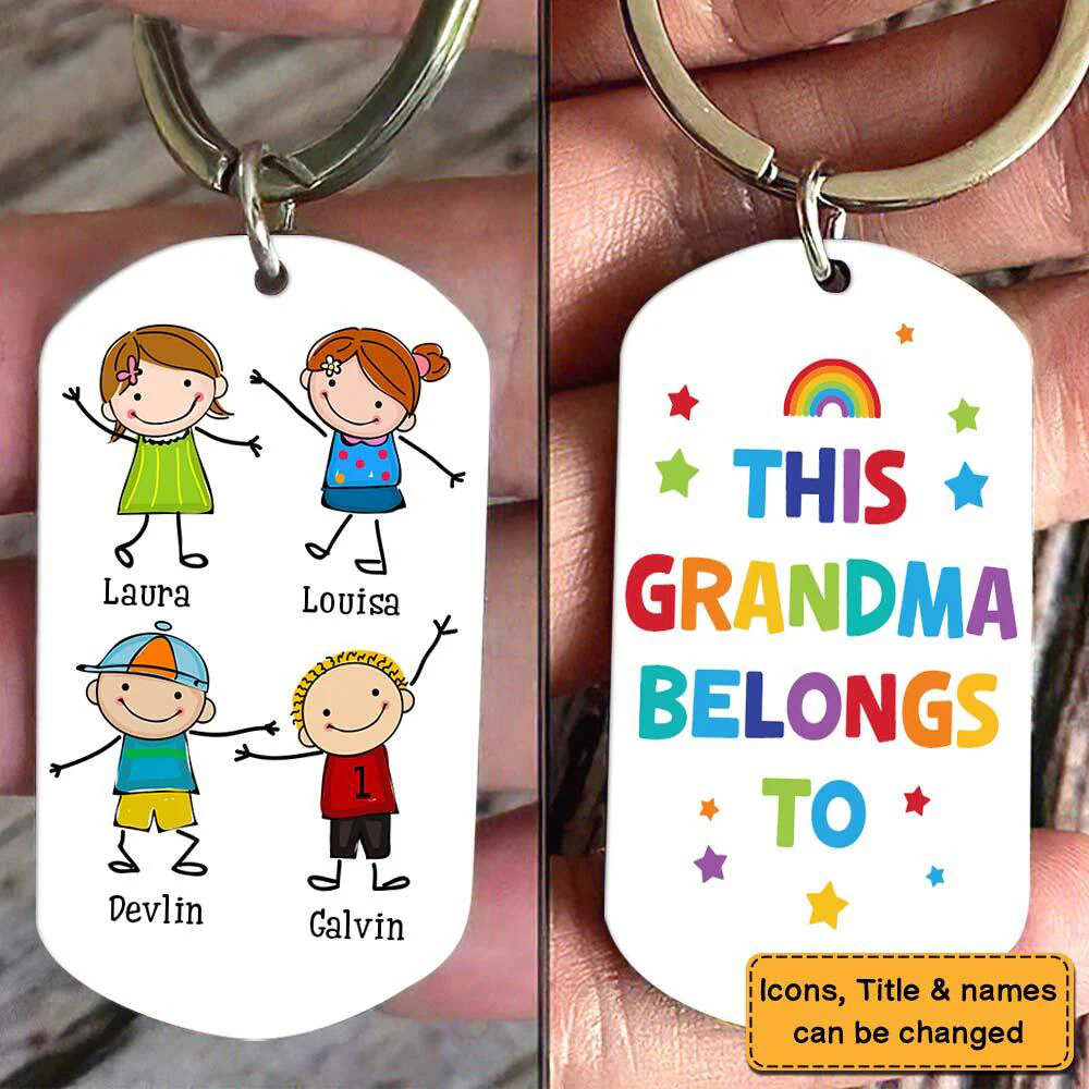 Gift for Grandma Belongs To Aluminum Personalized Keychain - Image 2
