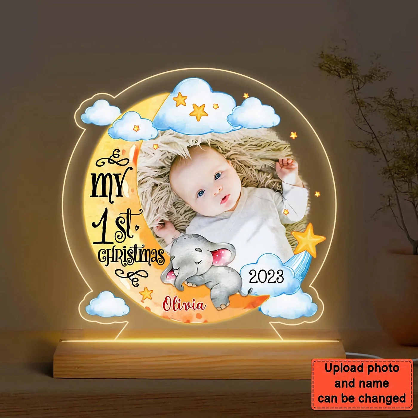 Gift For New Born Baby Plaque LED Lamp Night Light - Image 3
