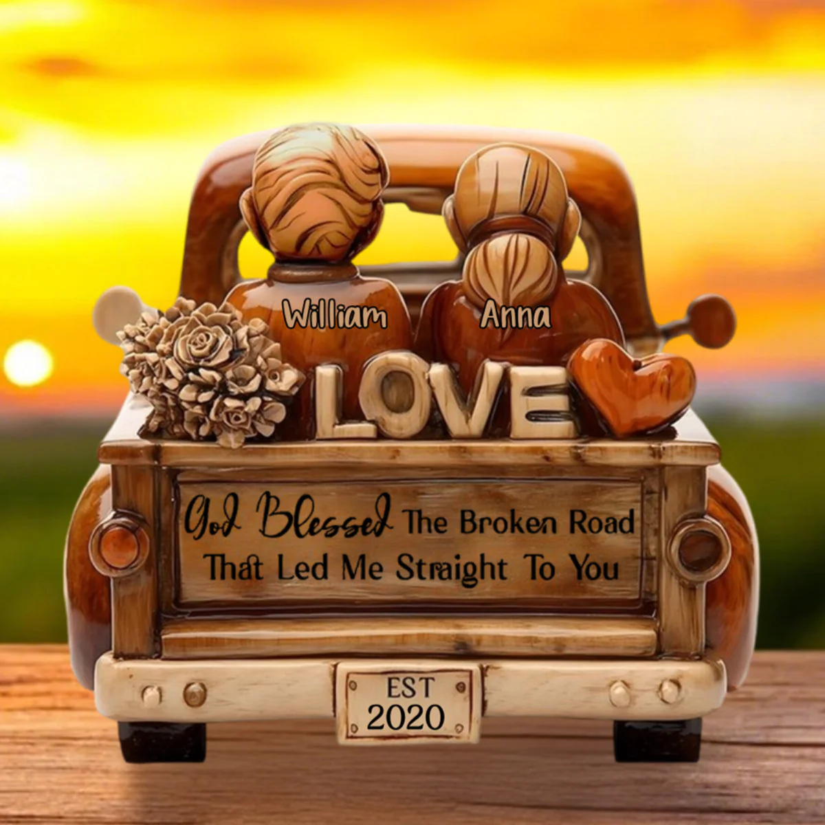 God Blessed The Broken Road That Led Me Straight To You - Custom Plaque - Image 2