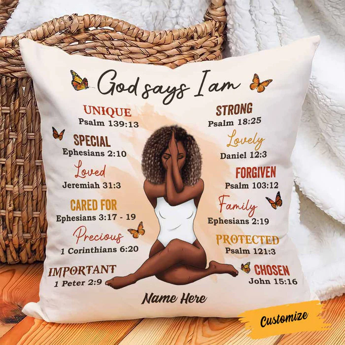 God Says I Am Personalized Pillowcase - Image 2