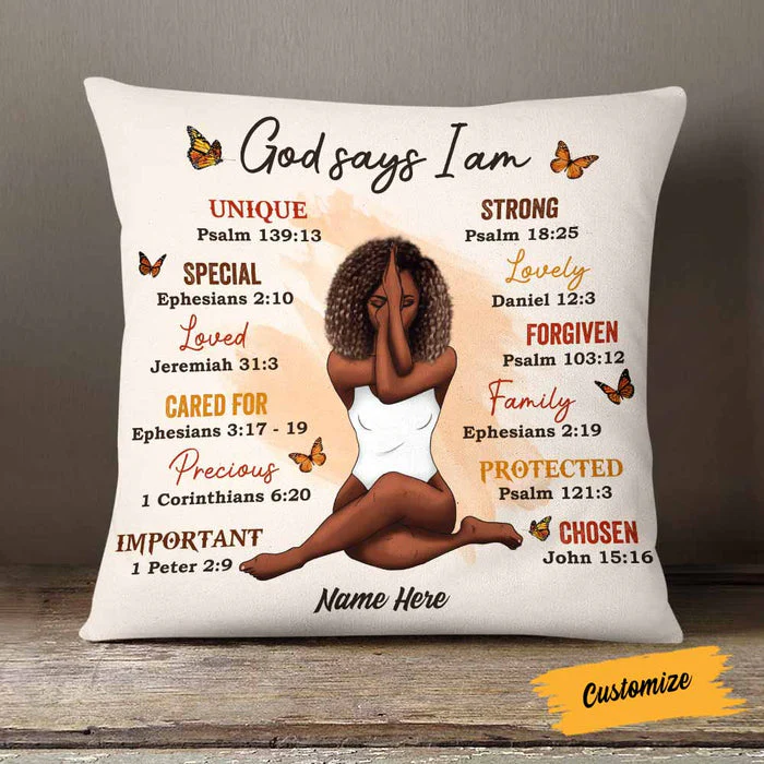God Says I Am Personalized Pillowcase - Image 3
