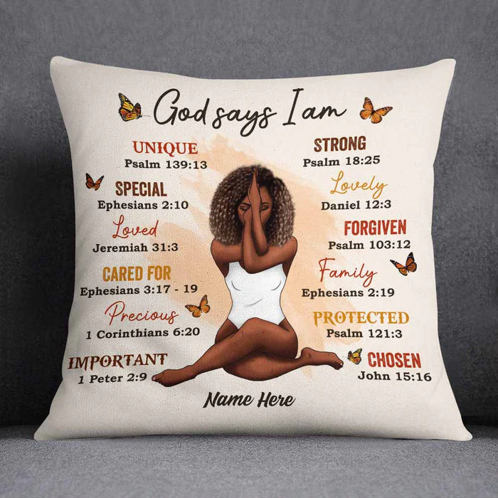 God Says I Am Personalized Pillowcase - Image 4