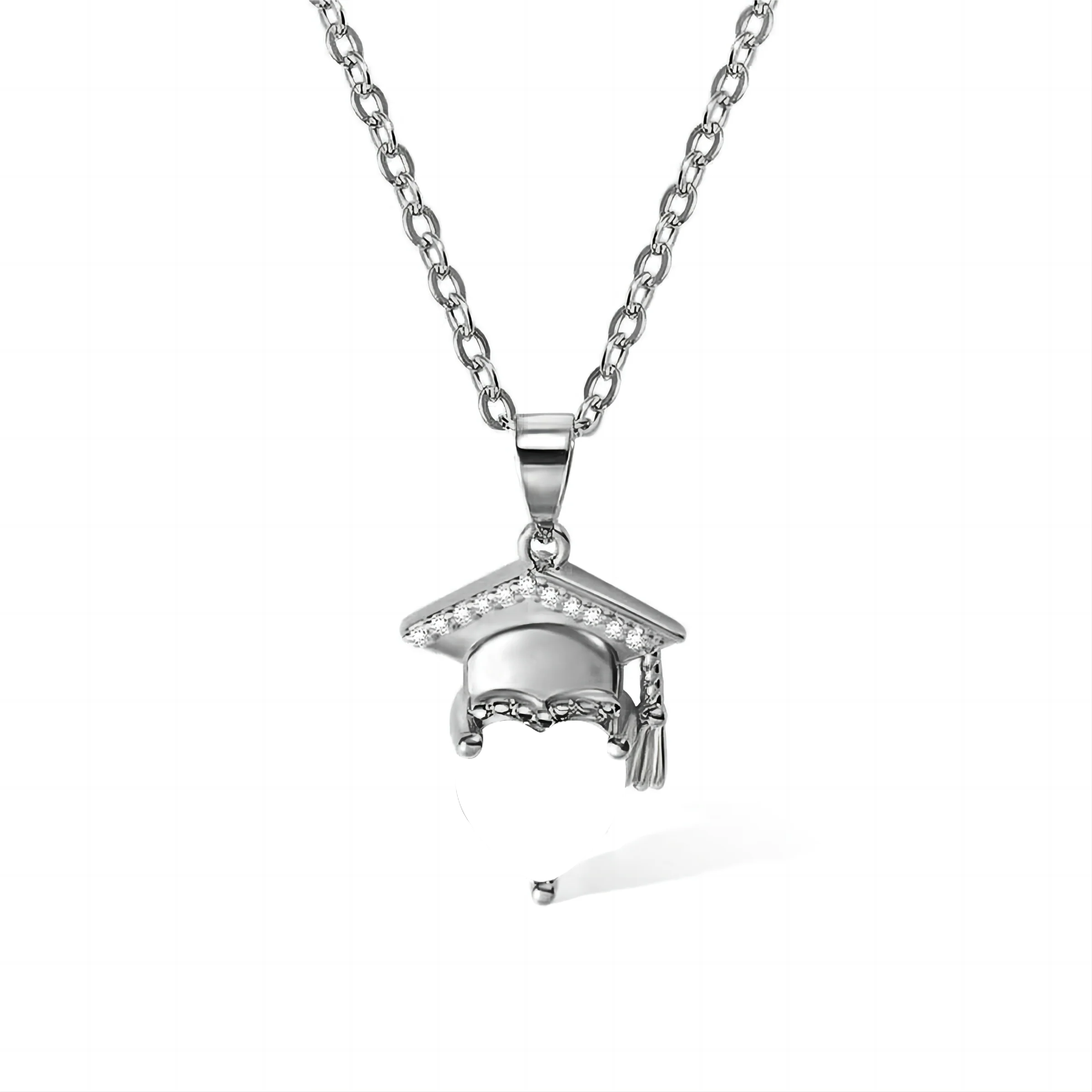 Graduation Gift Personalized Graduation Cap Heart Birthstone Necklace - Image 3