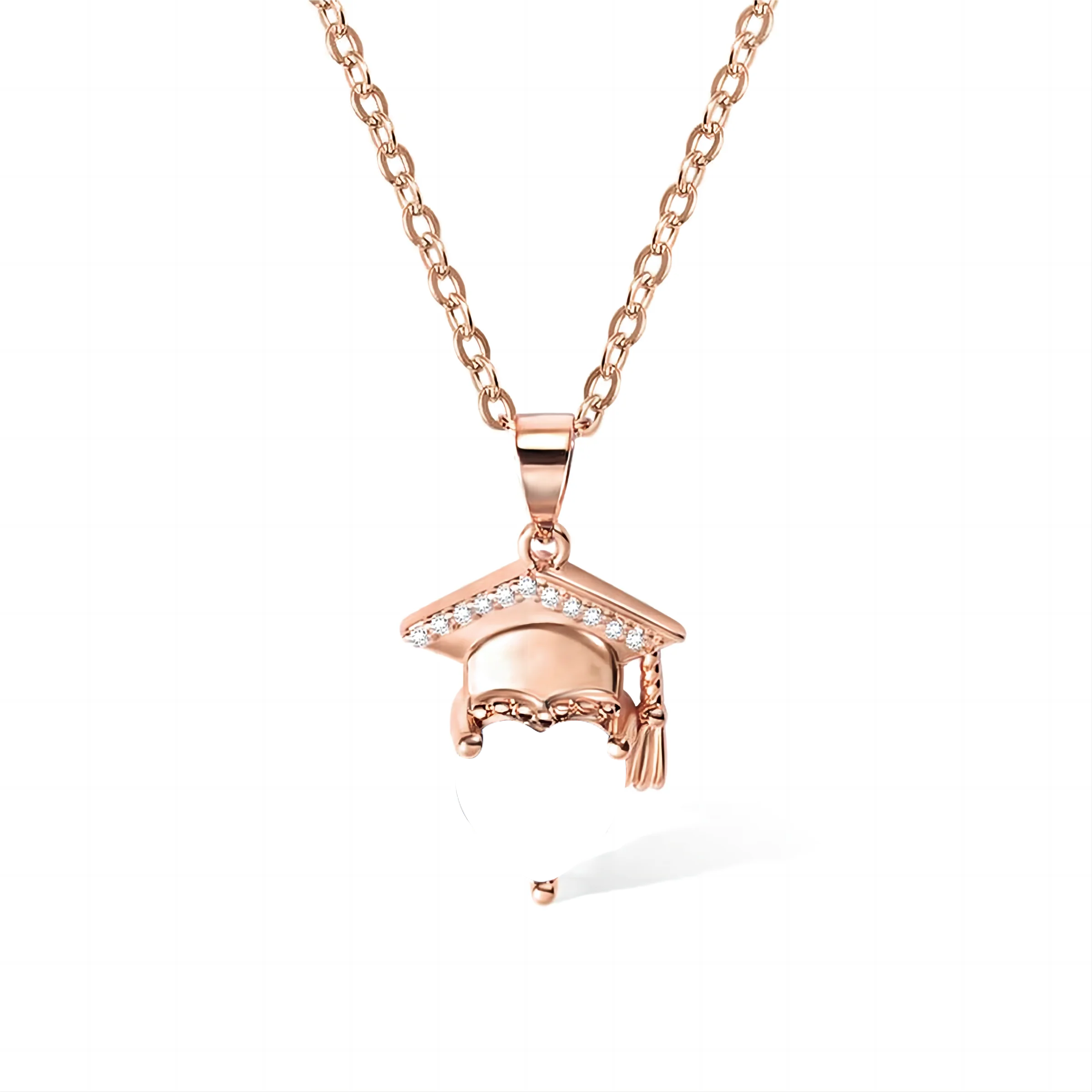 Graduation Gift Personalized Graduation Cap Heart Birthstone Necklace - Image 4