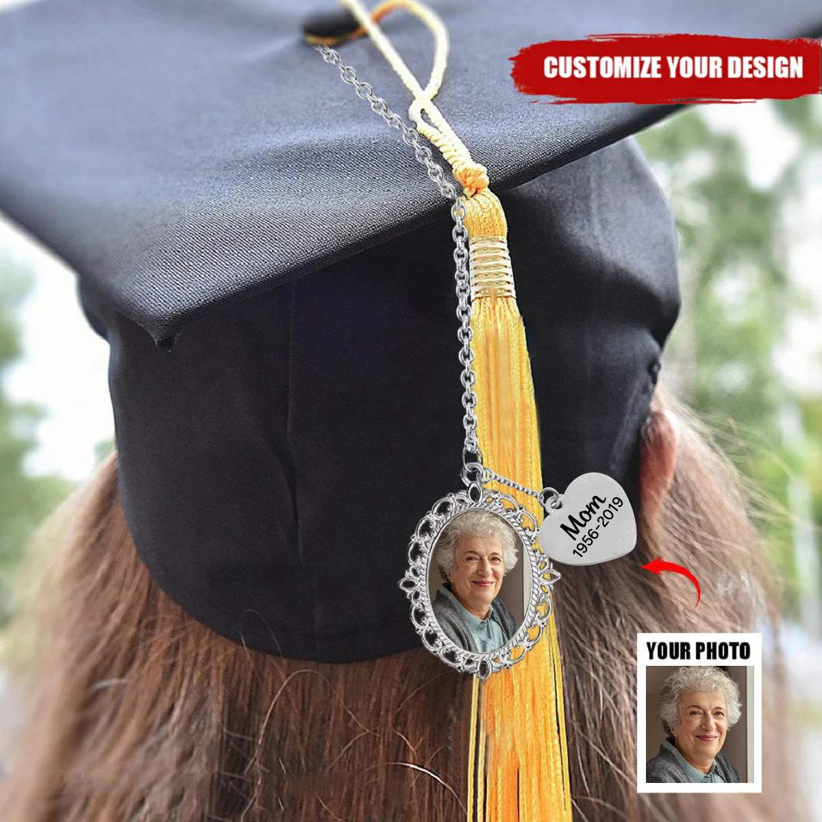 Personalized Graduation Memorial Gift Photo Tassel Charm - Image 2