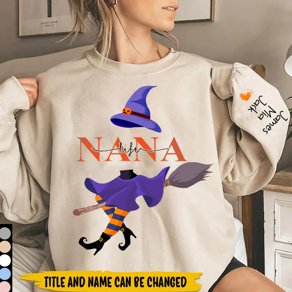 Grandma Life Witch Halloween Personalized Sweatshirt - Image 3