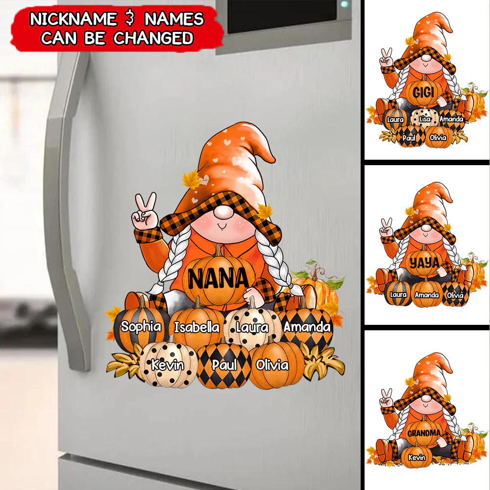 Grandma Nana Mom Fall Pumpkin Personalized Sticker - Image 2