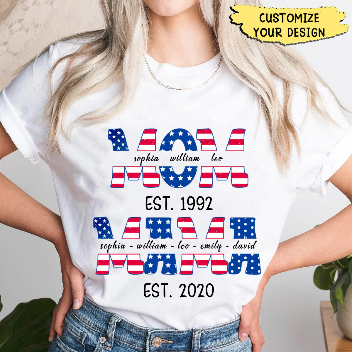 Gift For Mom Grandma 4th Of July Personalized T-shirt - Image 2