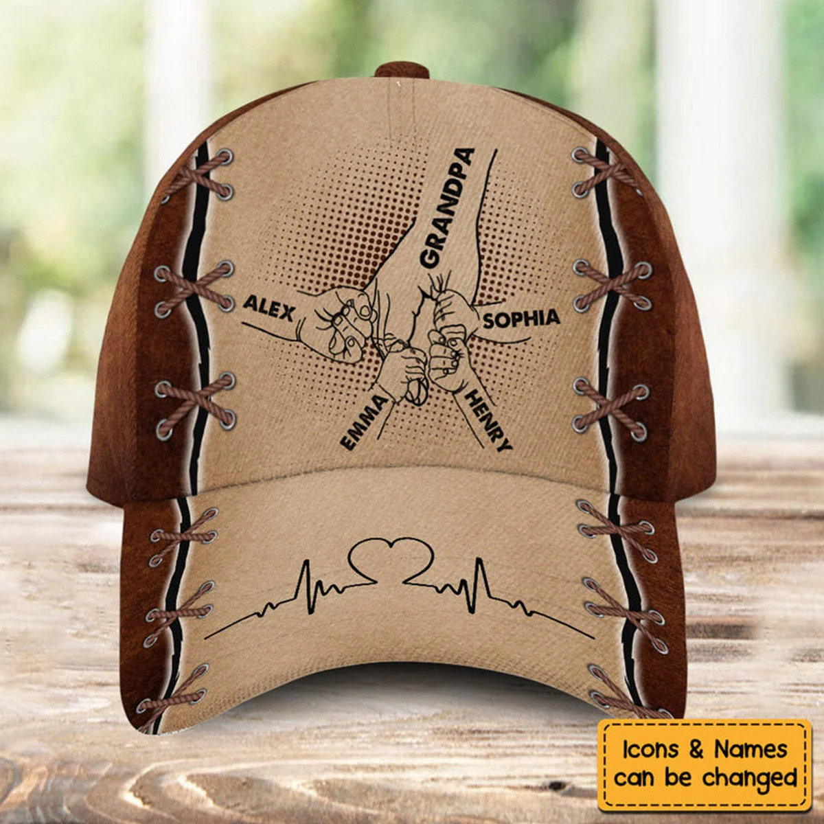 Grandpa Holding Hands Personalized Classic Cap - Image 2