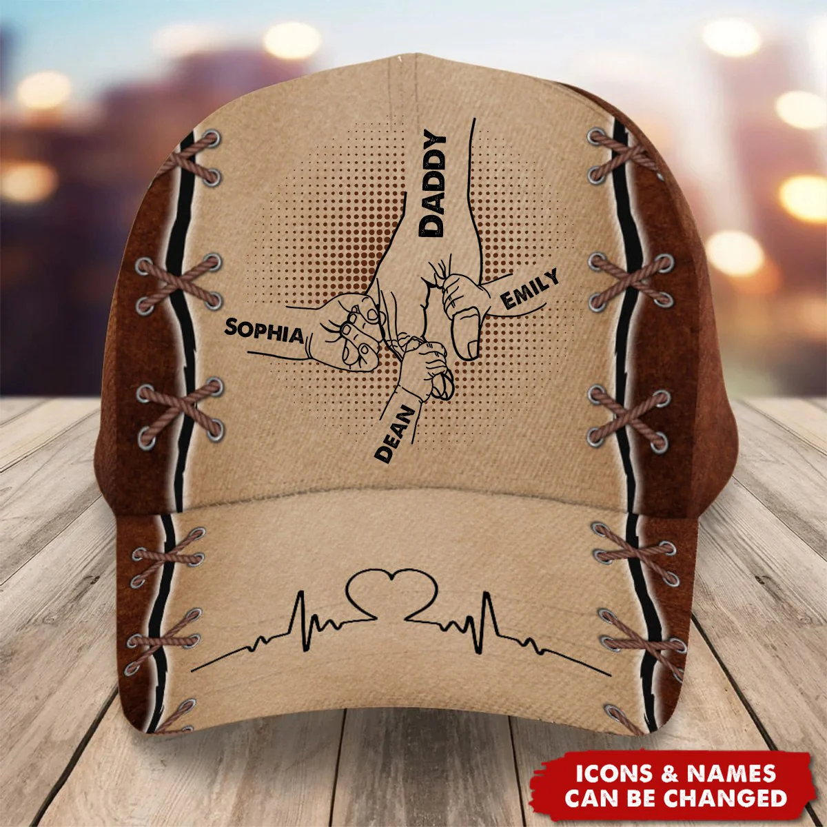 Grandpa Holding Hands Personalized Classic Cap - Image 3