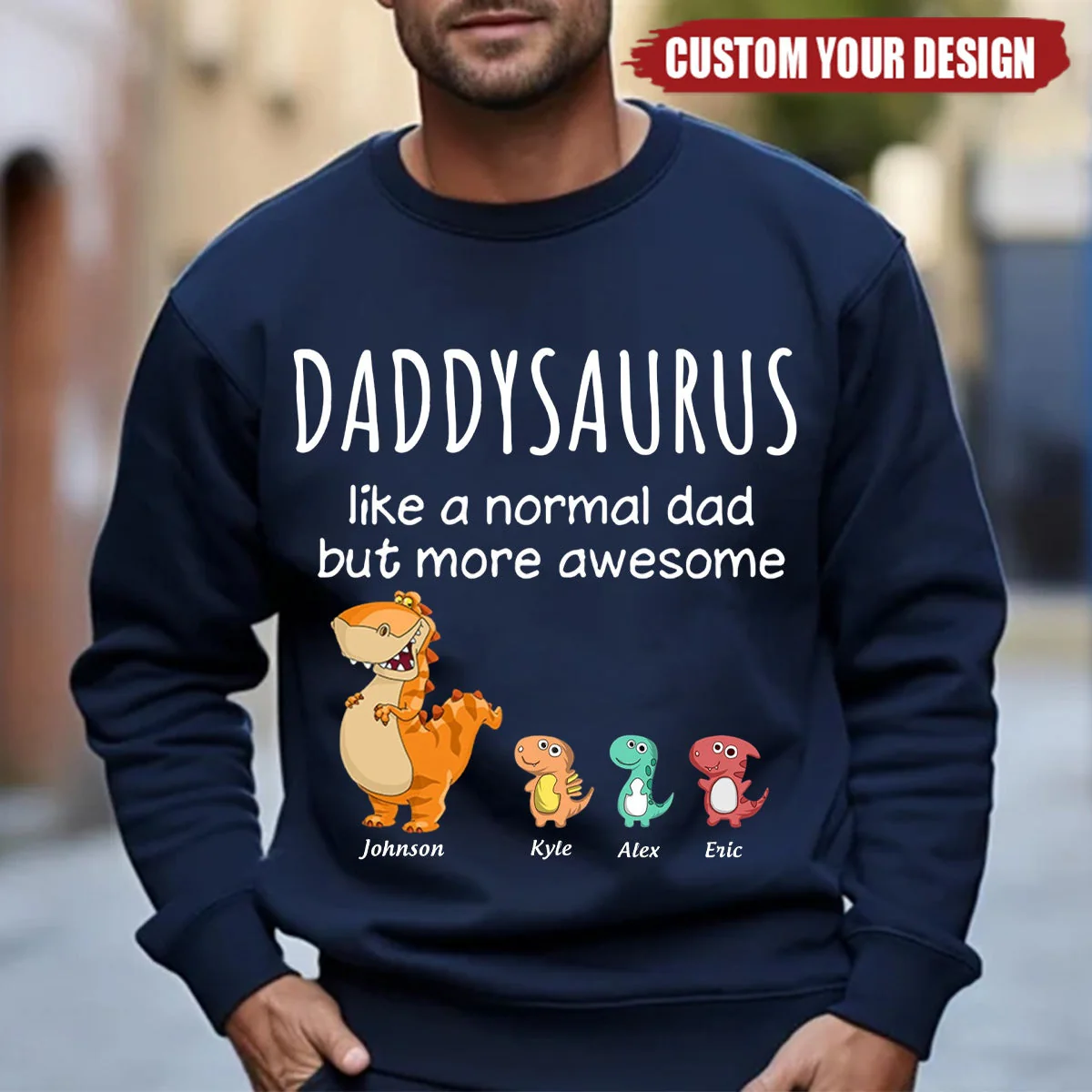 Grandpasaurus And Kids Personalized Man Sweatshirt - Image 2