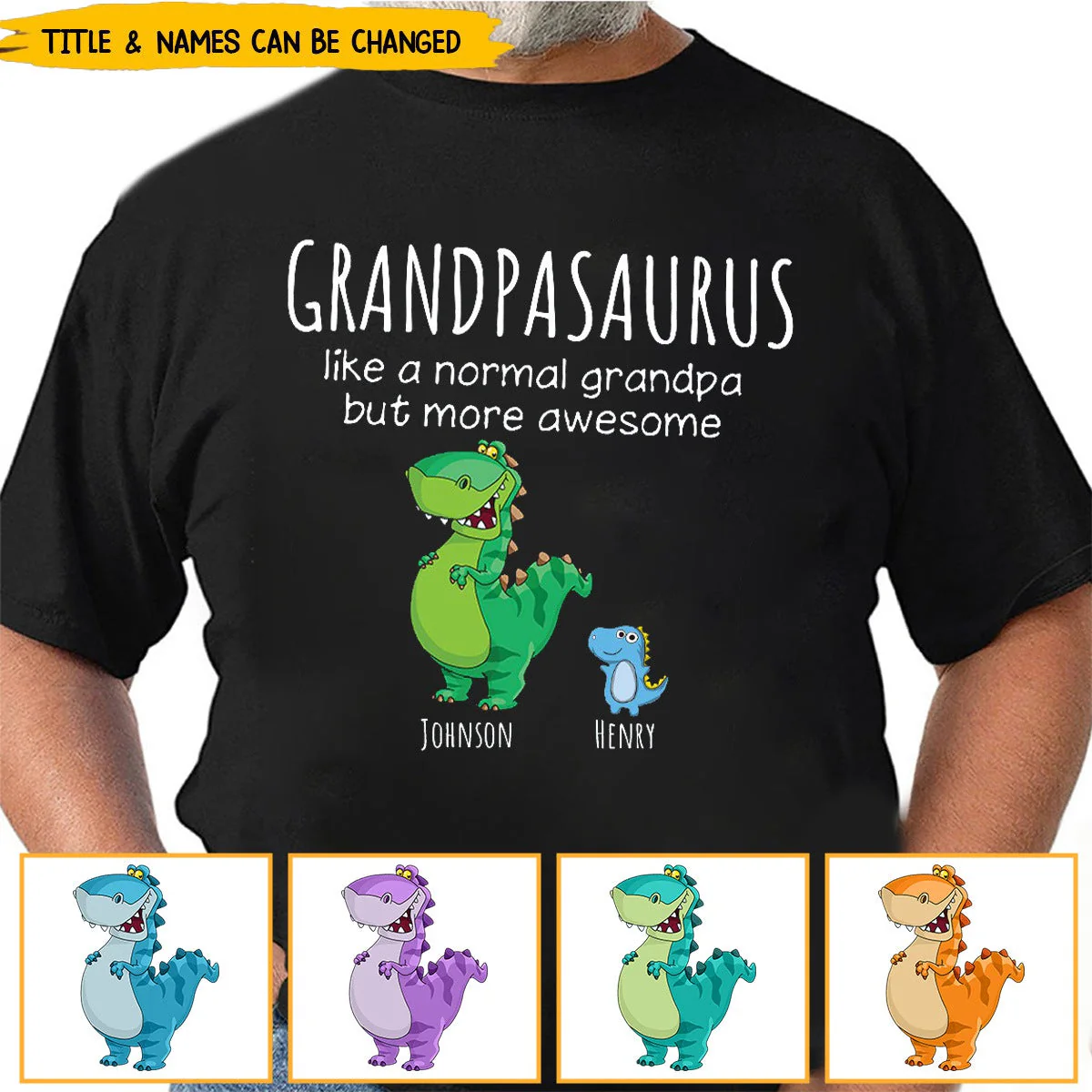 Grandpasaurus And Kids Personalized Shirt - Image 3
