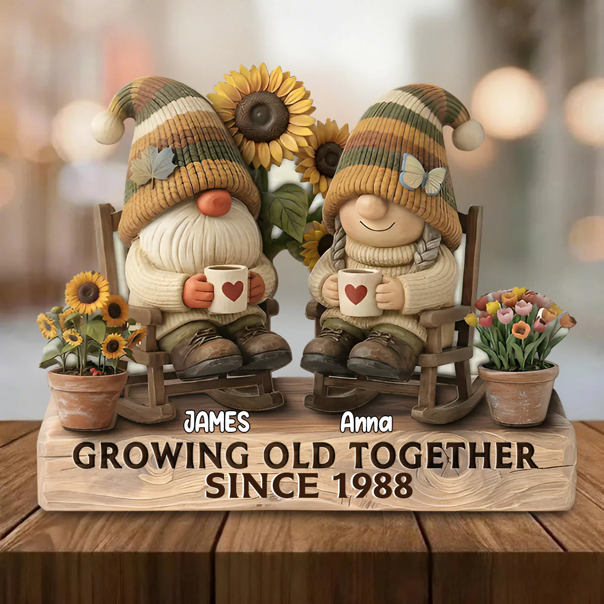 Grow Old Together-Personalized Wooden Plaque, Gift For Couple - Image 2