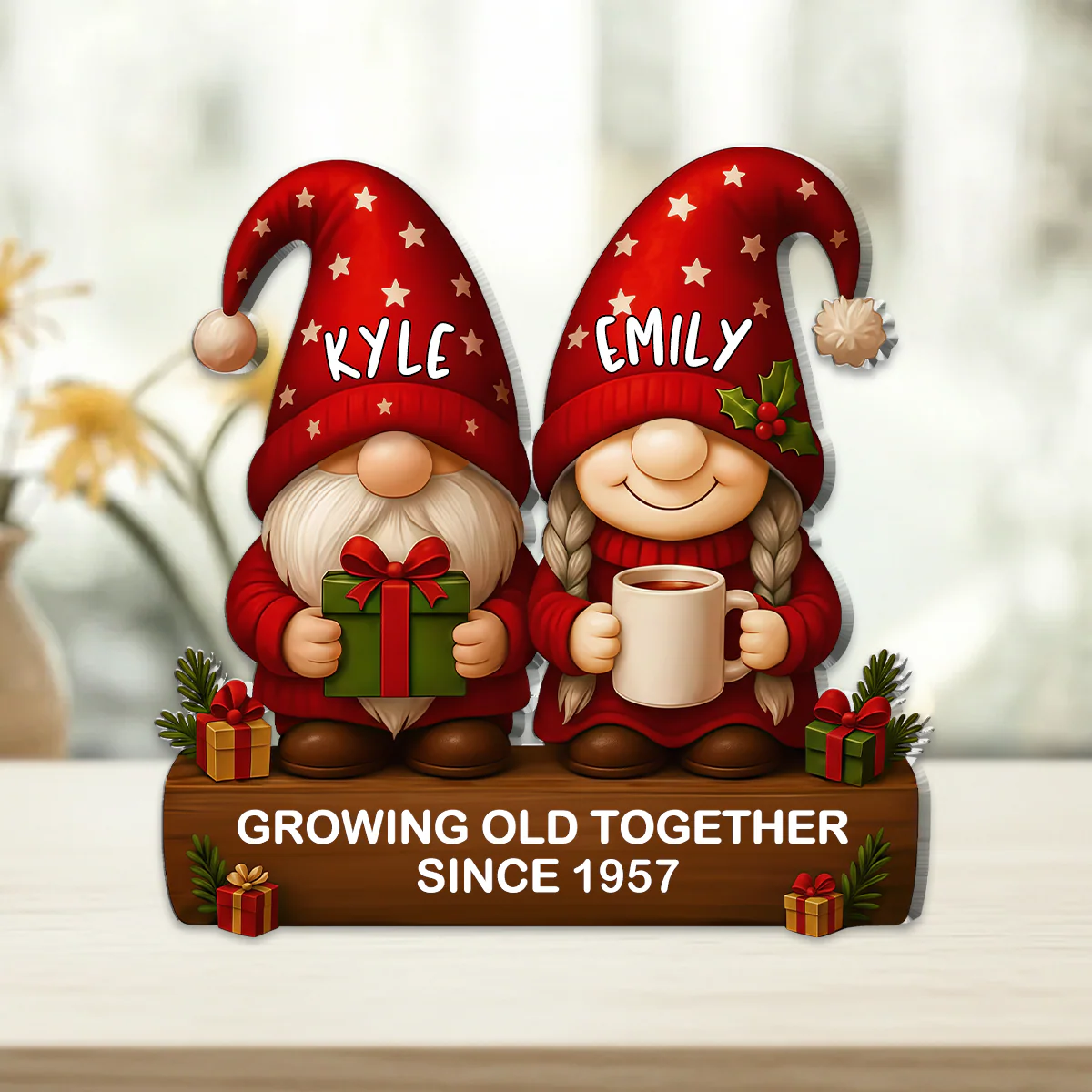 ''Growing Old Together''-Personalized Couple Plaque - Image 2