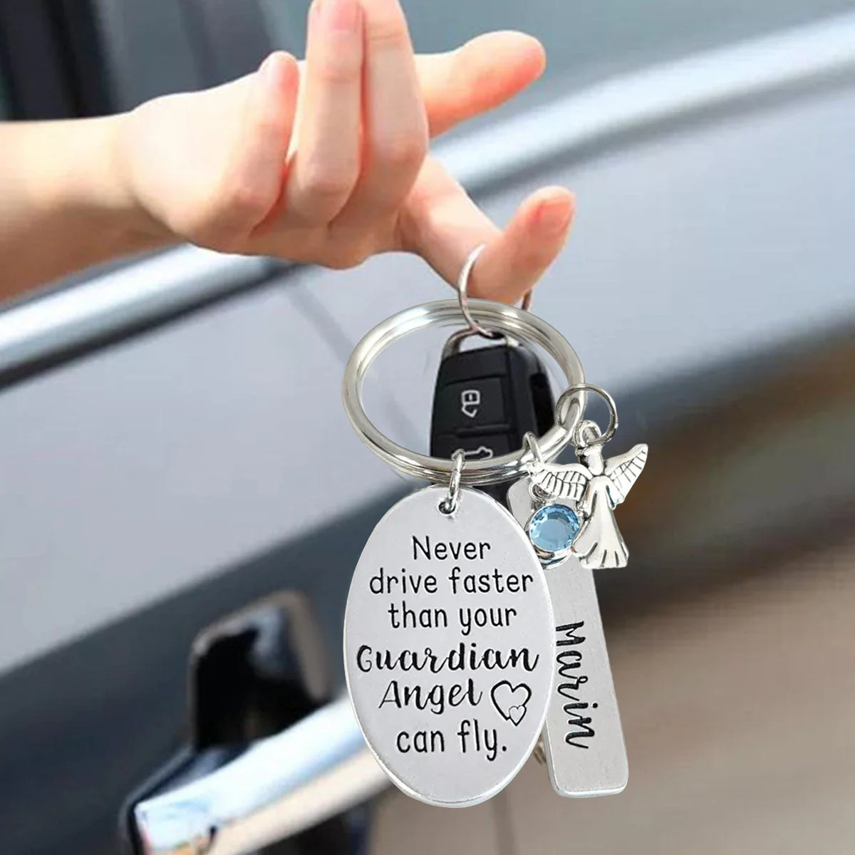 Guardian Angel Keychain – Personalized Safe Driving Gift for New Drivers - Image 2