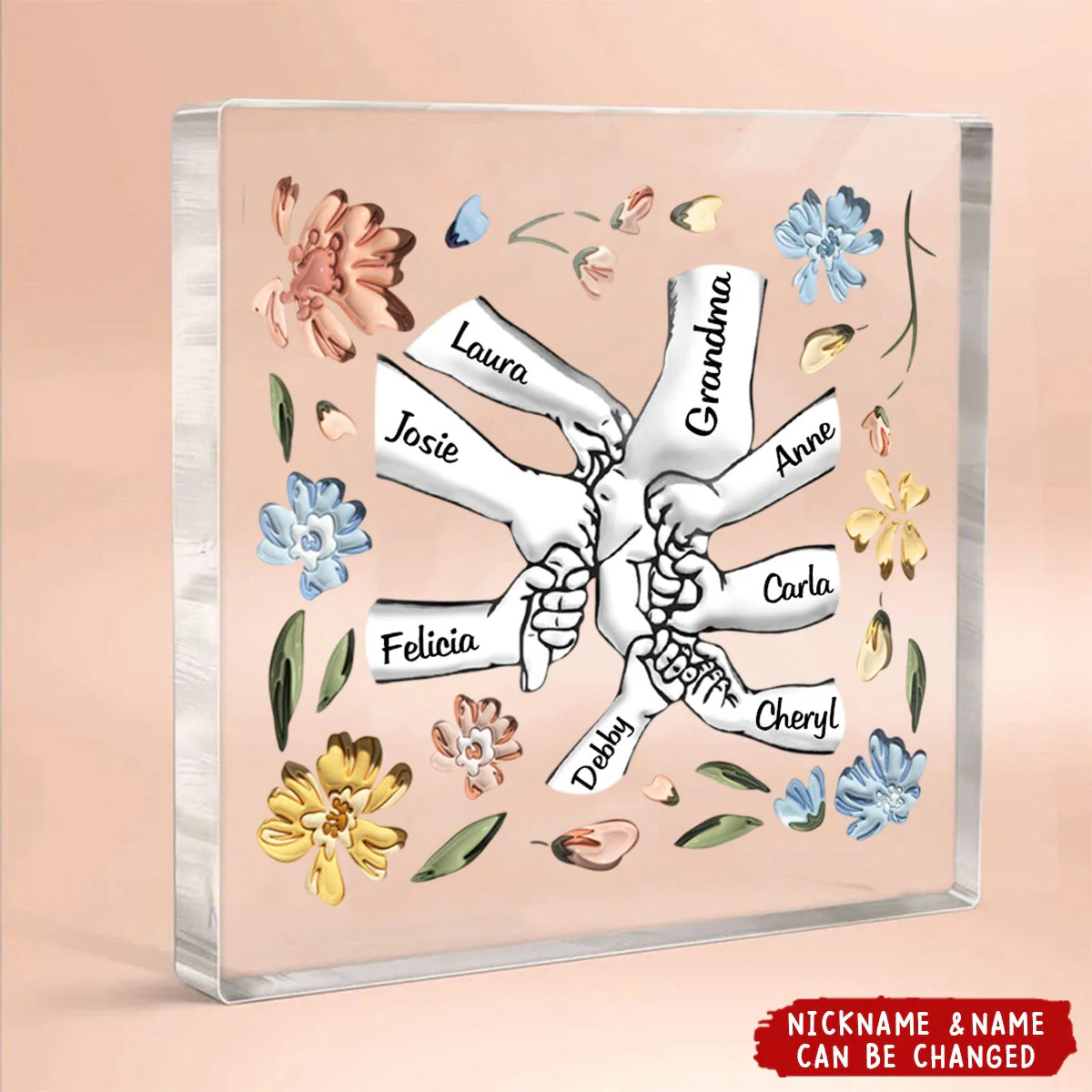 Hand In Hand, I Will Always Protect You - Personalized Acrylic Plaque - Image 2