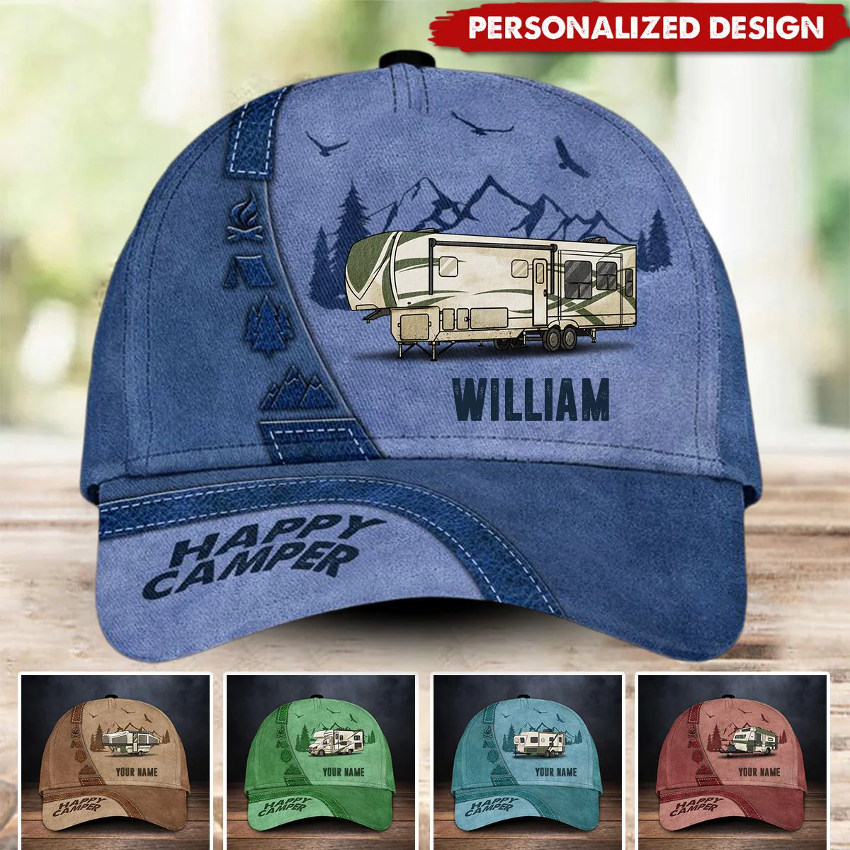 Happy Camper Personalized Classic Cap For Outdoor Enthusiasts - Image 2
