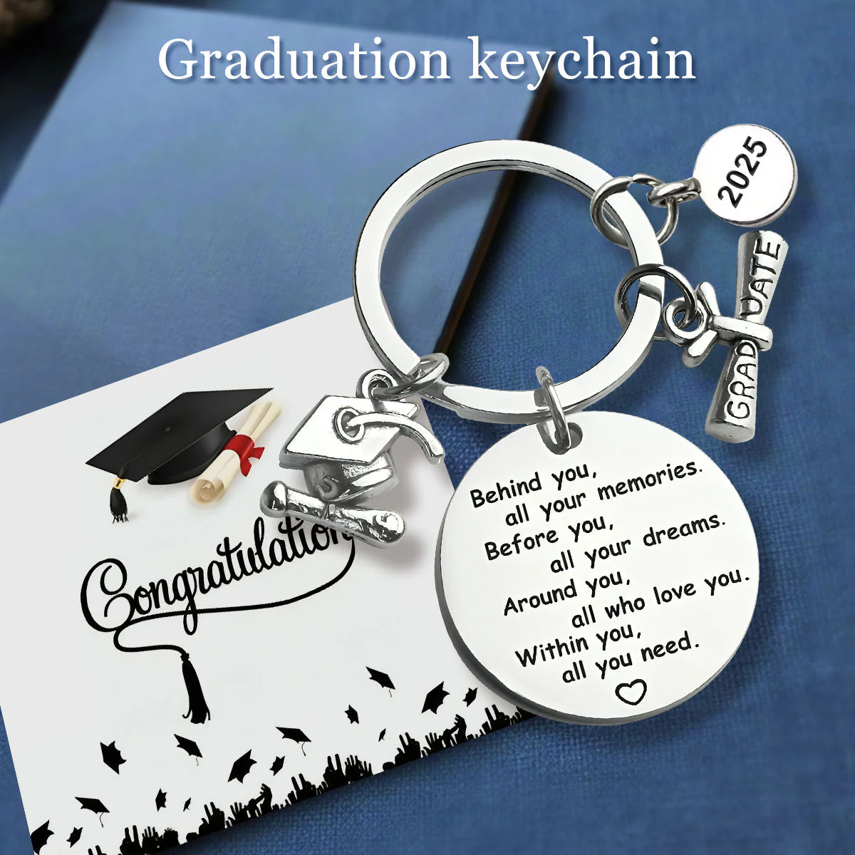 Happy graduation! -Personalized 2025 Graduation Keychain-A Gift For Graduates - Image 2