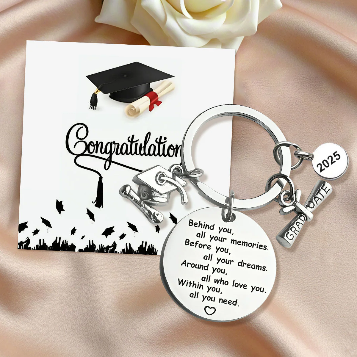 Happy graduation! -Personalized 2025 Graduation Keychain-A Gift For Graduates - Image 3